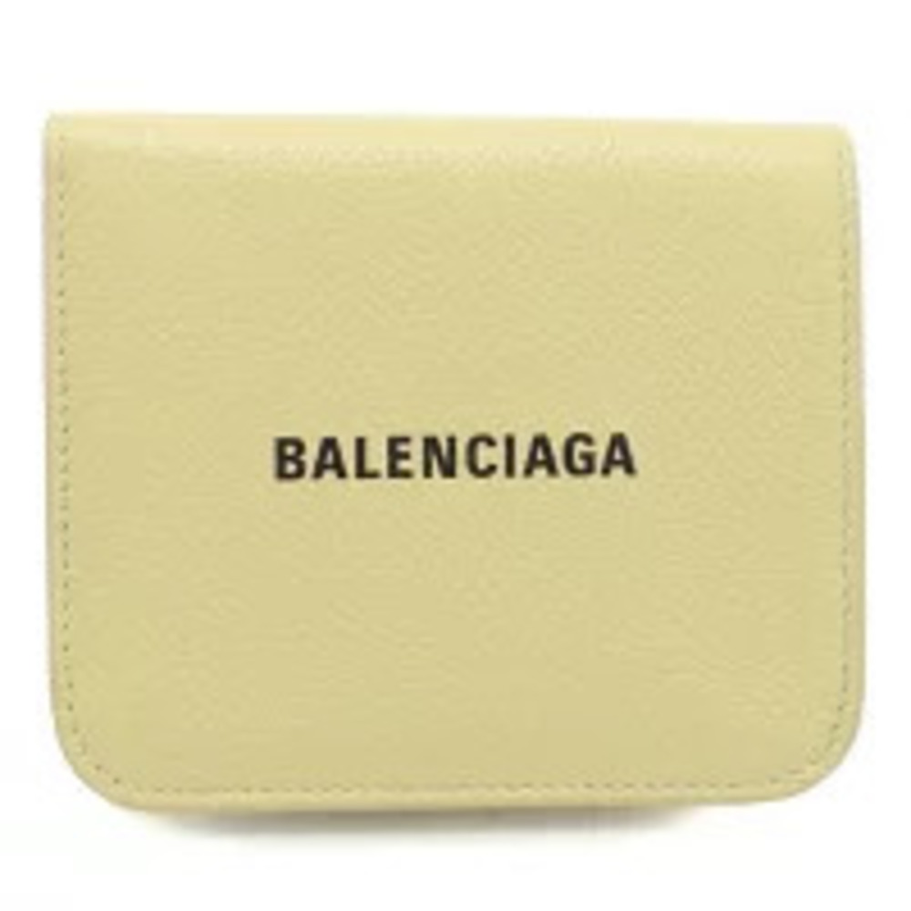 Balenciaga Bi fold Wallet Coin Purse Compact Italy Yellow